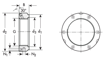 LOCK NUTS, WASHERS, ADAPTER SLEEVES, ADJUSTING RINGS, HOOK